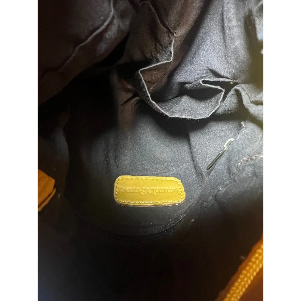 Laurel & Sunset Mustard Yellow Pebbled Vegan Leather Crossbody Utility Bag